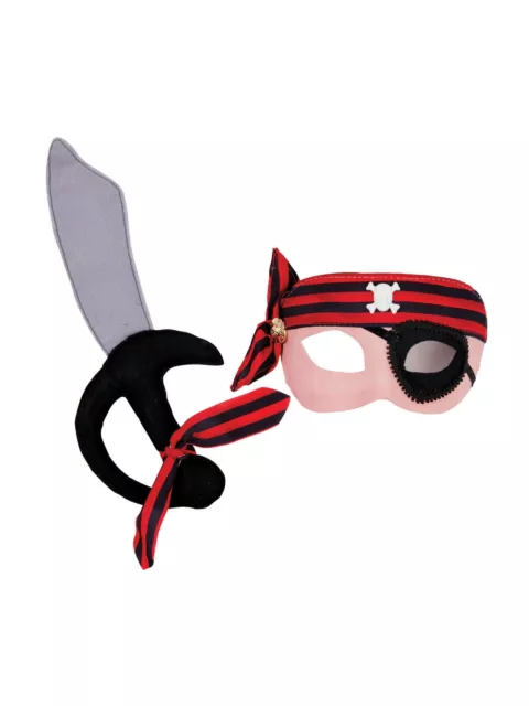Pirata Máscara & Alfanje Juego Niños Disfraz Accesorio Día Del Libro Infantil