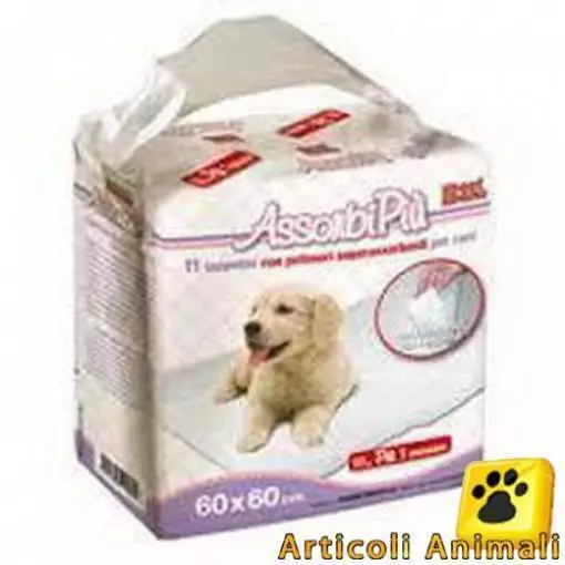 100 TAPPETINI ASSORBENTI PER CANI 60x60 CON ADESIVI E POLIMERI