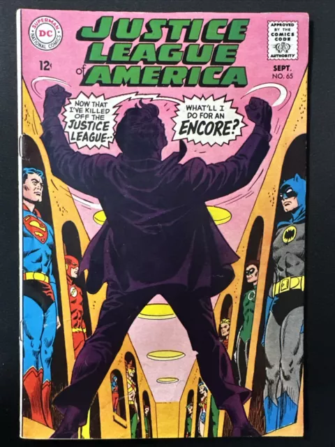 Justice League of America #65 DC Comics 1st Print Batman Silver age 1968 VG *A4