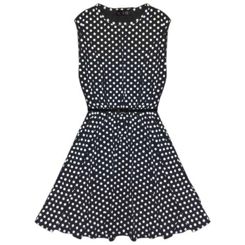 Ragazze Skater Abito Bambini Spotty Stampa Estate Party Con Cintura Gratis 7-13