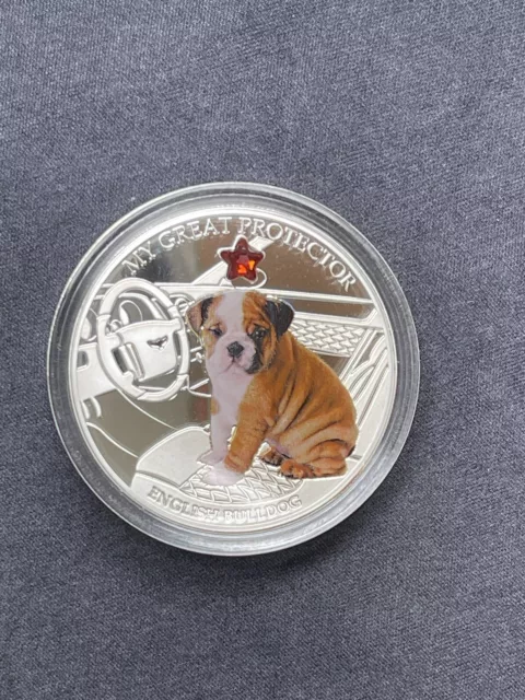 1 Oz English bull Dog 2013 Fiji 2 Dollars nur 5000 Auflage. Selten