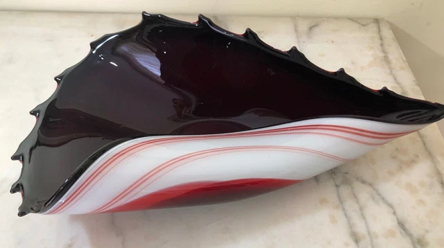 Beautiful large solid glass shell vase by Murano 52 cm Beautiful large solid glass shell vase by Murano 52 cm