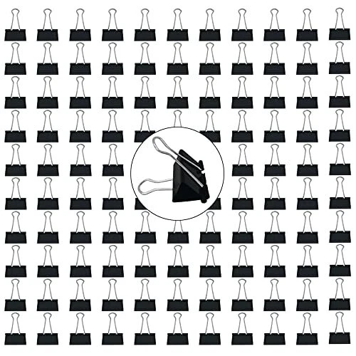 240 pcs Binder Clips, 0.6inch/15mm Small Binder Clips, Black Coatin Small