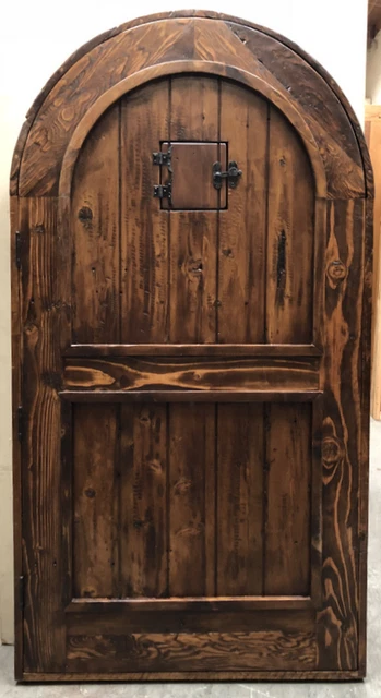 Solid wood arched top door RUSTIC custom alder mahogany oak maple birch UR SIZE 2