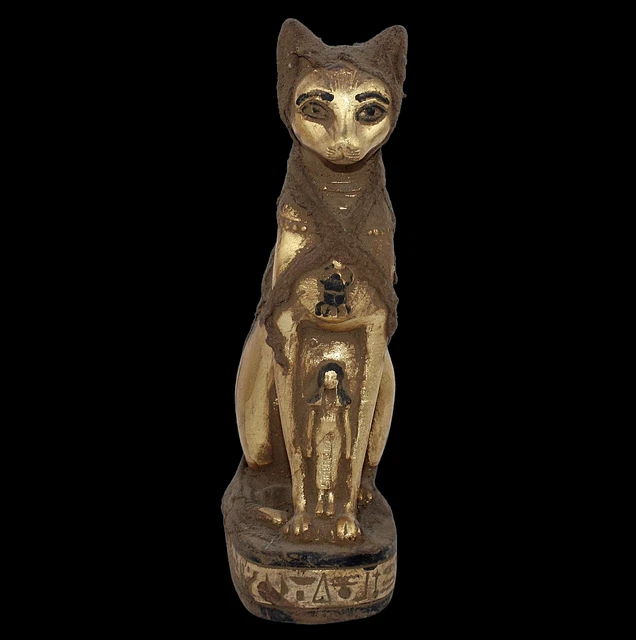 RARO ANTIGUO ANTIGUO EGIPCIO MOMIFICADO FARAÓNICO Cat Bast Bastet Estatua...