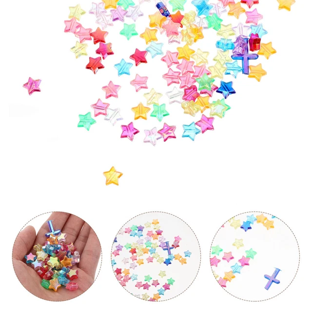 6 Bags Decorative Beads Heart Loose Beads Acrylic Beads Heart Bracelet Symphony