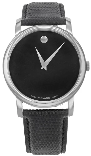 Movado 2100002 Museum Nero Quadrante Nero Cinturino IN Pelle Orologio da Uomo