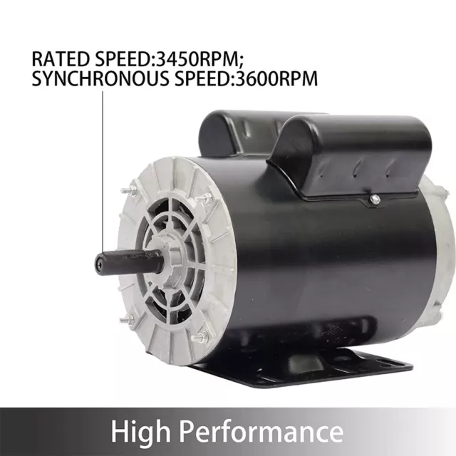 5 HP SPL 1ph CCW Air Compressor Electric Motor 56 frame 5/8" shaft 3450 RPM