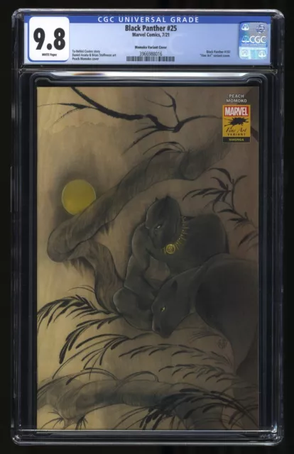 Black Panther #25 CGC NM/M 9.8 White Pages Momoko Fine Art Variant Marvel