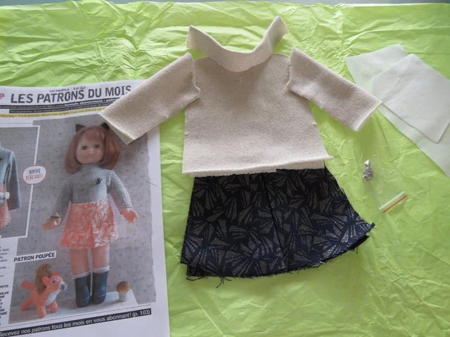 KIT DÉCOUPÉ VÊTEMENT poupée modes et travaux Octobre 1969 EUR 10,00 - FR