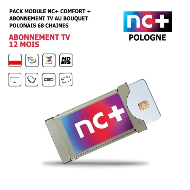Pack Module NC+ Comfort + Abonnement Tv 12 mois Pologne 68 chaines Nationales