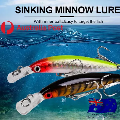 Minnow Fishing Lures Trout Cod Redfin Yellowbelly Bream  Flathead realistic