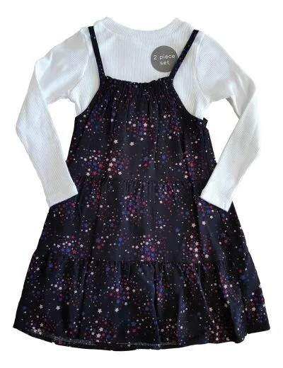 Girls Kids Pretty Nutmeg  Strappy Dress & Long Sleeve Top Age 5 - 6 Y Yrs Years