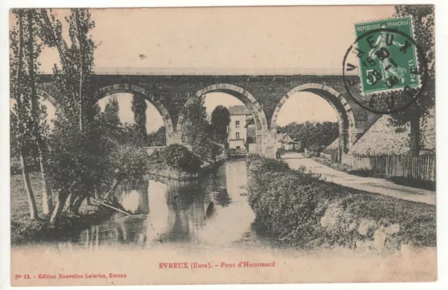 Cpa 27 - Évreux - Pont D'harrouard (Eure) - Écrite