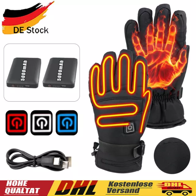 USB Elektrische Beheizbare Motorradhandschuhe Wärmer Handschuhe Thermo mit Akku