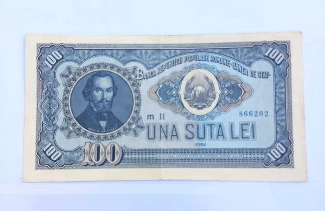 Romania Banknote 100 Lei 1952 Good Condition