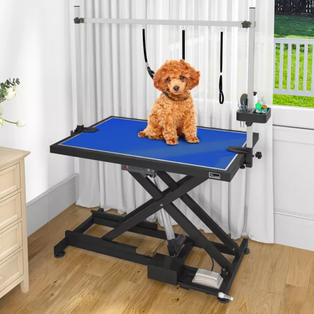 50" Electric X-Lift Hydraulic Dog Grooming Table Adjustable Pet Grooming Station