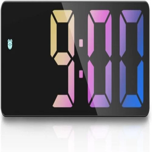 OQIMAX Colorful Digital Alarm Clock, Clocks with Large Black+colorful