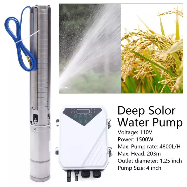 2HP Stainless Steel Solar Water Pump +Mppt Controller For Agriculture Irrigation