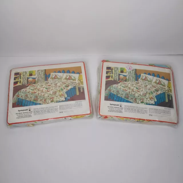 VTG Annie Springmaid Bed Sheets Double 1977 The Chicago Tribune X2 - NEW - RARE 2