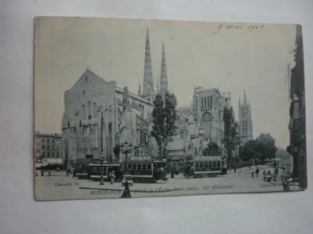 Carte Postale / Bordeaux Abside De L Eglise Saint Andre ....  /    Tramway