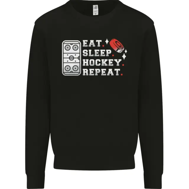 Eat Sleep Hockey Repeat Ice Street Funny Mens Sweatshirt Jumper