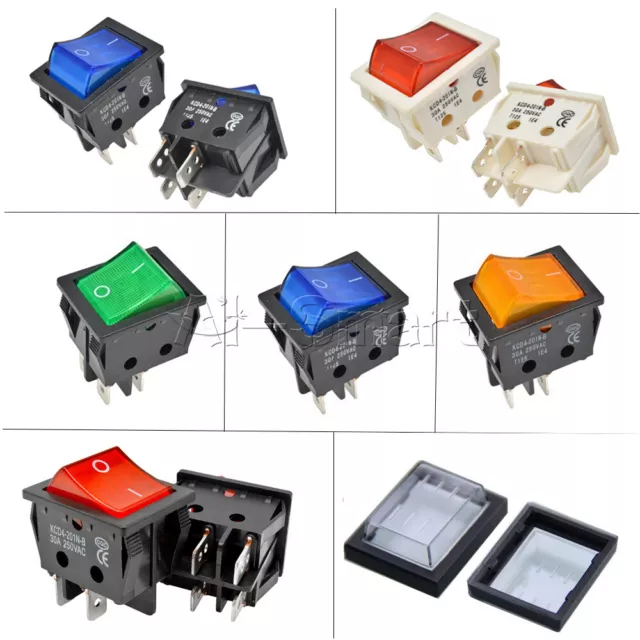 1/5/10PCS 4/6Pins 30A 250V KCD4 Rocker Boat Switch ON/OFF DPST/DPDT Terminals