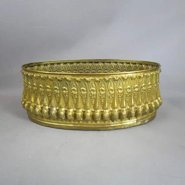 Large Sheet Brass Classical Style French Nice Jardinière Antique C1890