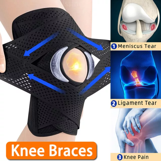 Arthritis Knee Support Brace Guard Stabilizer Wrap Open Patella Adjustable Strap