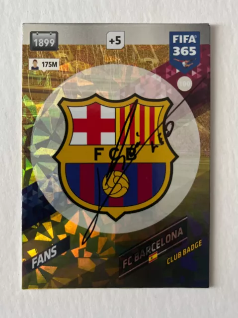 Hand signed football trading card of LIONEL MESSI, BARCELONA FC autograph