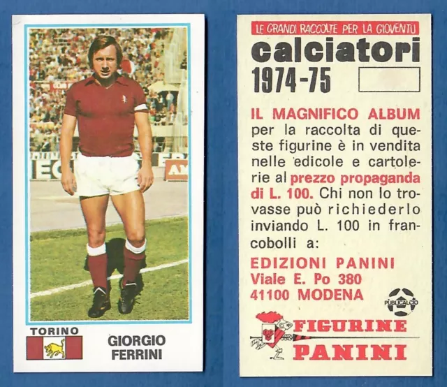 Panini Footballers 1974/75 Figure - New/New - 495 Ferrini - Torino