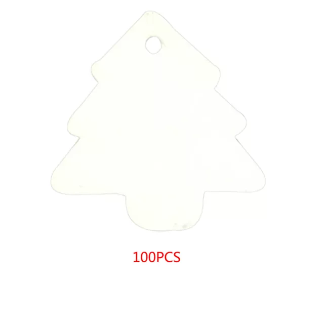 100x Kraft Paper Blank Hang Tags Christmas Tree Party Favor Note Gift Card Label