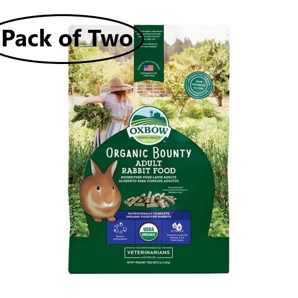 Paquete de dos bolsas OXBOW Health Bene Terra orgánica comida para conejo de 3 libras