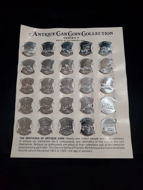 FRANKLIN MINT SUNOCO Series 2 Antique Aluminum Car Coin Collection 1901