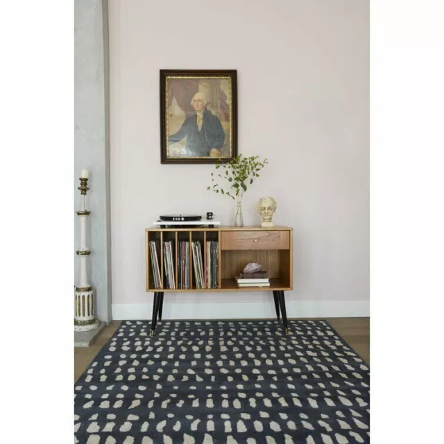 Modern Dalmatian Style Blue Hand-Tufted 100% Wool Soft Area Rug Carpet.