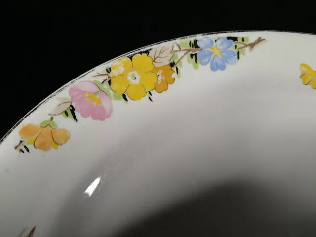 Vintage 1930s Art Deco Tams Ware Small Oval Serving Dish Platter Bouquet VGC 2