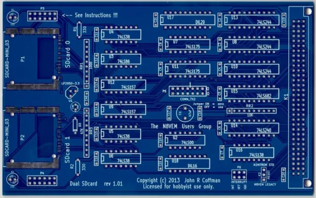 ECB dual SD-card Rev 1.01 PCB