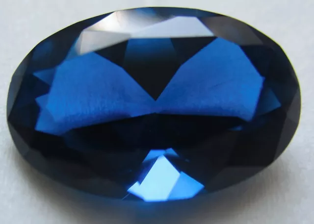 1 synthetischer Stein 18x13mm Blau Spinell -dunkel   #114 Oval, Corundum Härte 8