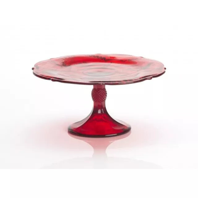Mosser USA Glass Cake Stands Inverted Thistle Red Large