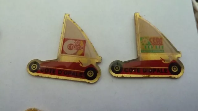 Pin's  Chars A Voile  /  Sport / Cote D'opale  /   Lot De  2  /  Rare