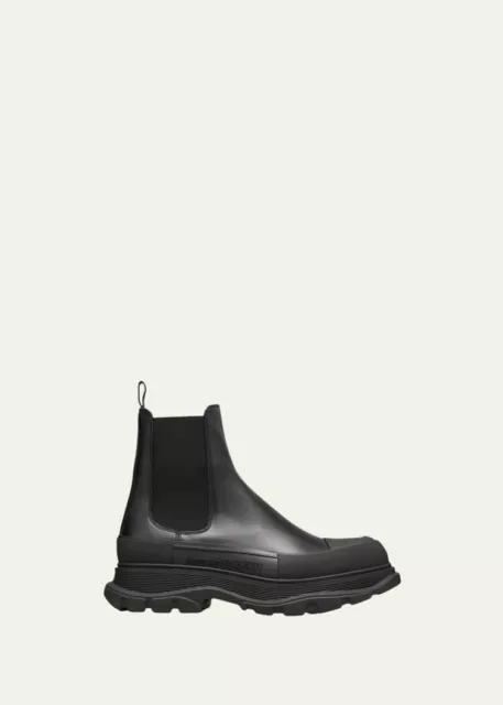 Alexander McQueen Tread Slick Chelsea BootLeather Triple Black Size 43EU 3