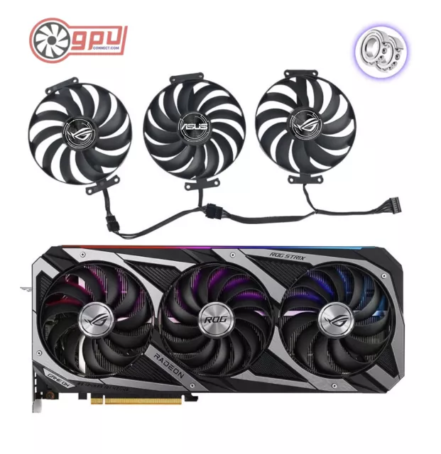 ASUS ROG STRIX 3060 3080 Ti 3090 6900 RTX Replacement GPU Fan Set (7 Pin)