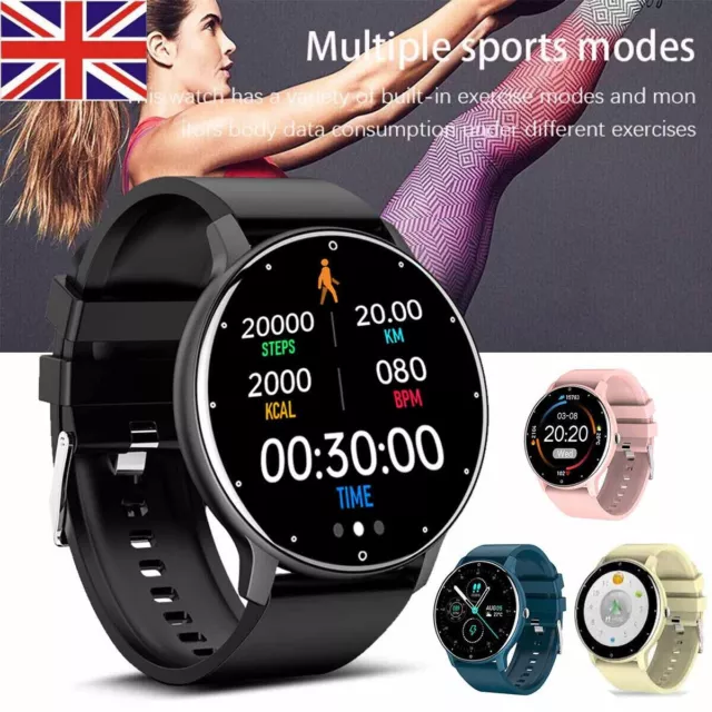 Smart Watch Fitness Tracker Heart Rate Blood Pressure Men Women BT Sport Watches