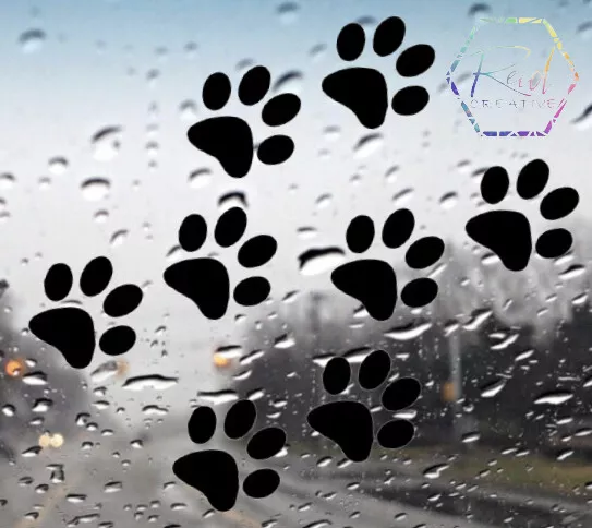 Paw print sticker x8 paws dog lover car bumper window decal vinyl animal lover