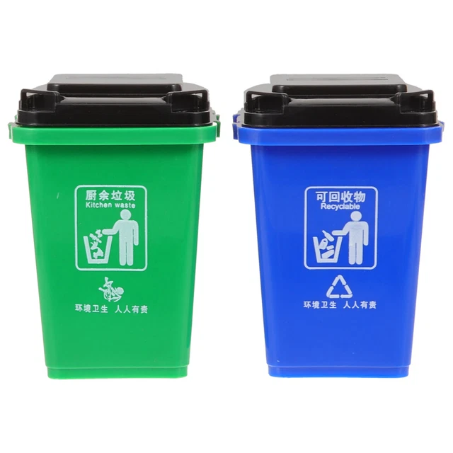 2 PCS Child Mini Curbside Trash Bin Desk Accessories Holder
