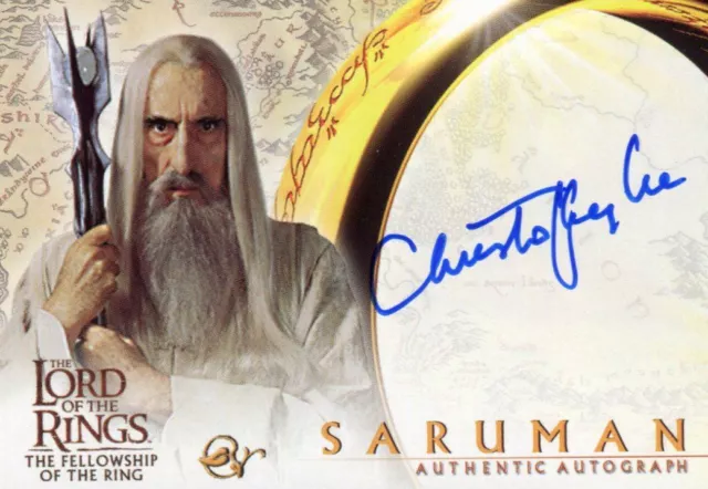 Lord of The Rings Fellowship Christopher Lee as Saruman Autograph Card FOTR