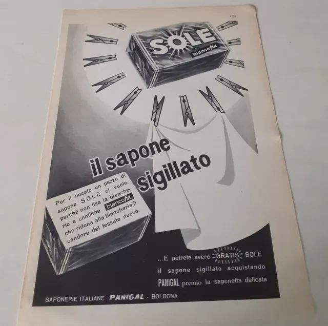 Pubblicità Sole il sapone sigillato (1963)