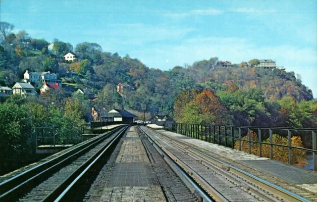 Postcard Baltimore and Ohio railroad bridge Harpers Ferry West Virginia