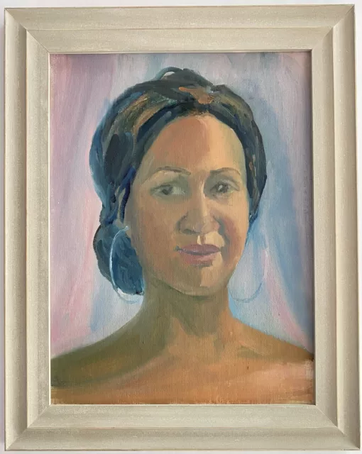 Connie McCoy VTG Black African American Female Portrait Impressionism Painting