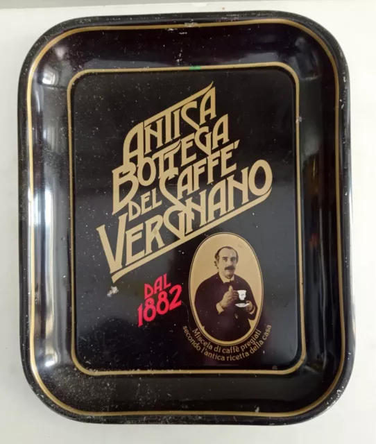 Raro vassoio vintage In metallo pubblicità caffè Vergnano